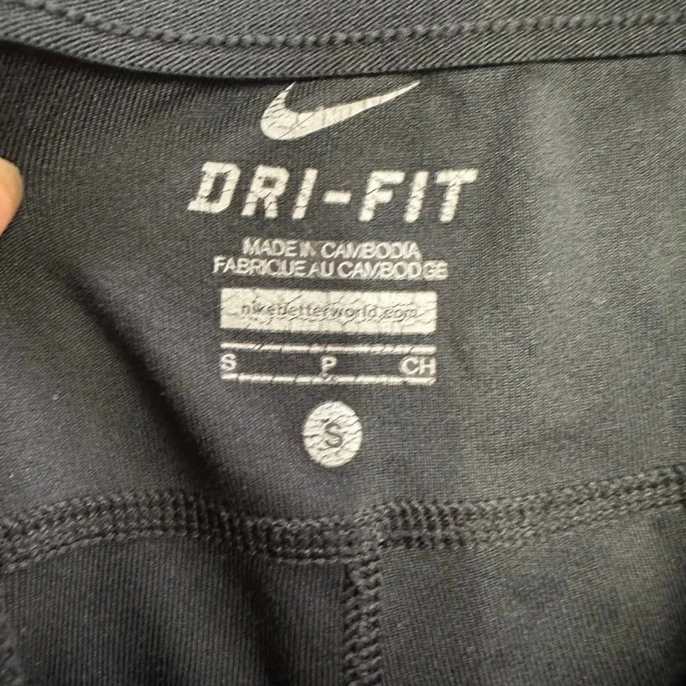 Nike Leggings Womens Size S Black Dri-Fit Cropped Athletic Running Zip Pocket